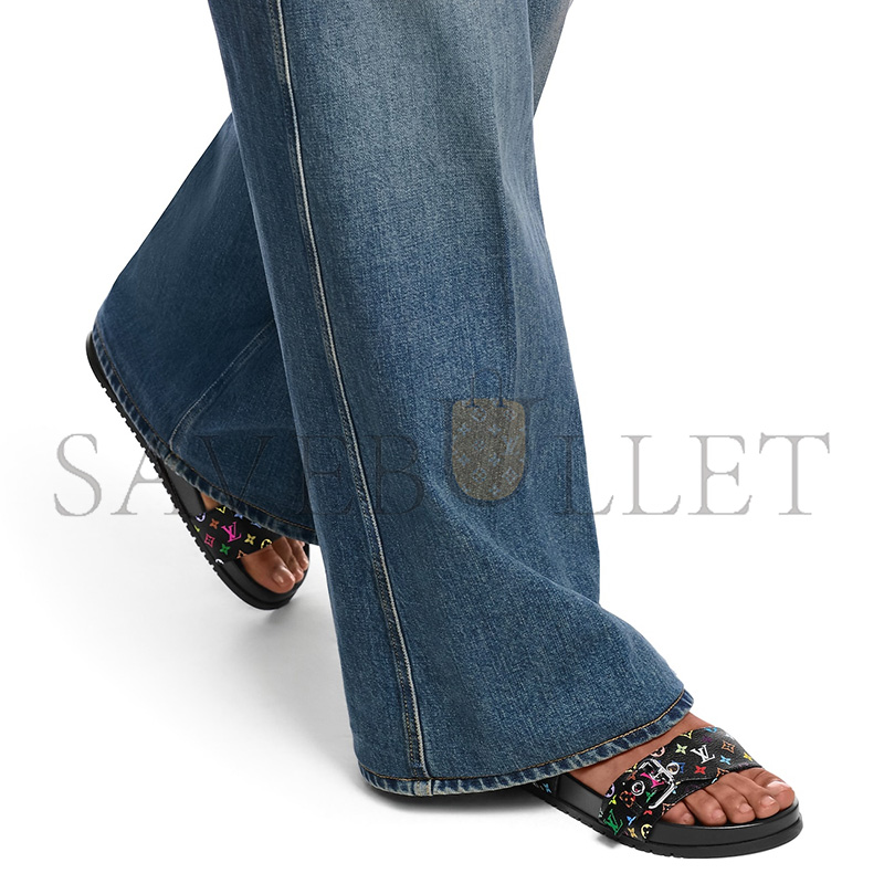 LOUIS VUITTON MURAKAMI LV X TM BOM DIA FLAT COMFORT MULES 1AGXUJ